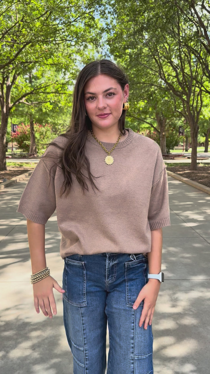 Mocha Must Have Knit Sweater