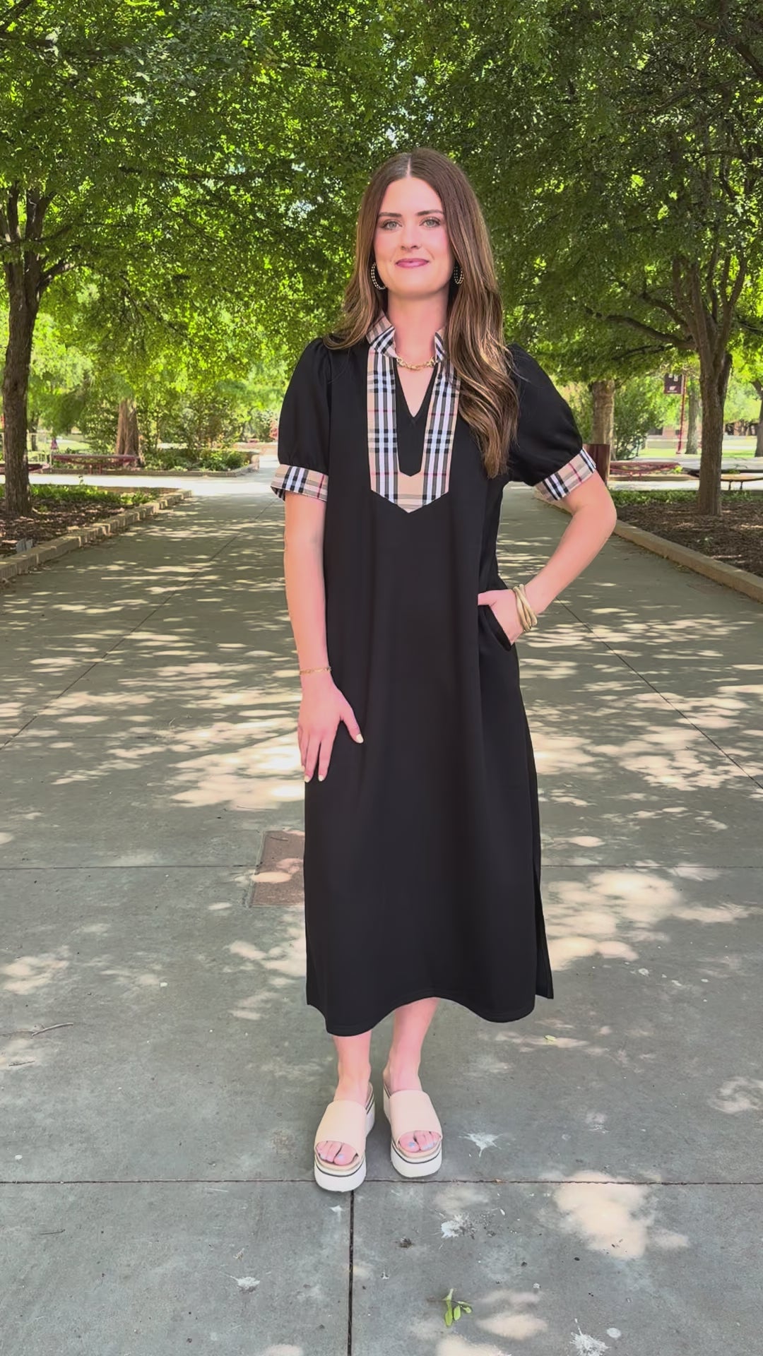 Black Luxe Look Midi Dress