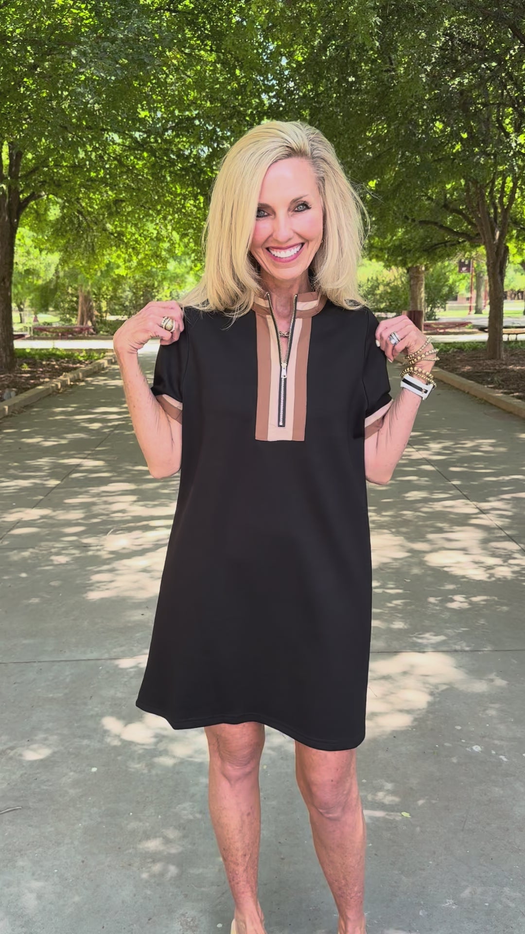 Midnight Mocha Black 1/4 Zip Dress