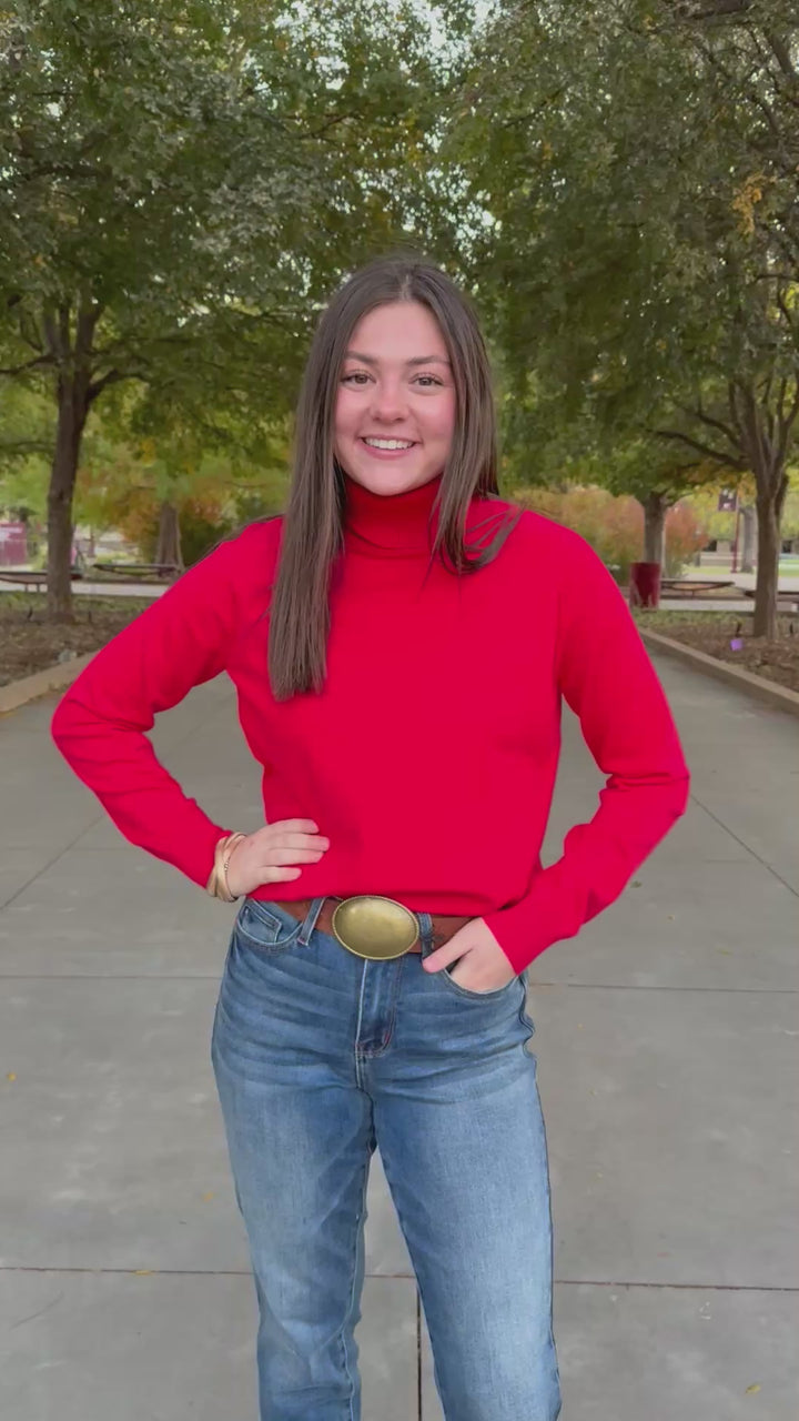 Dorothy Red Turtleneck Sweater