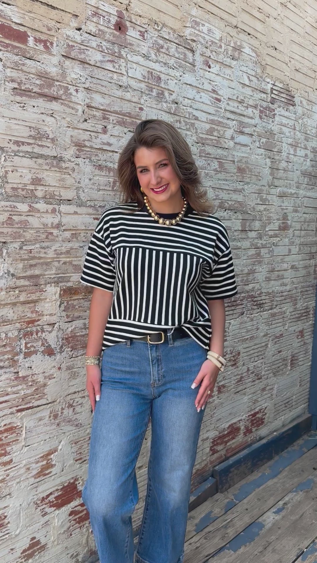 Everyday Classic Black & White Striped Top
