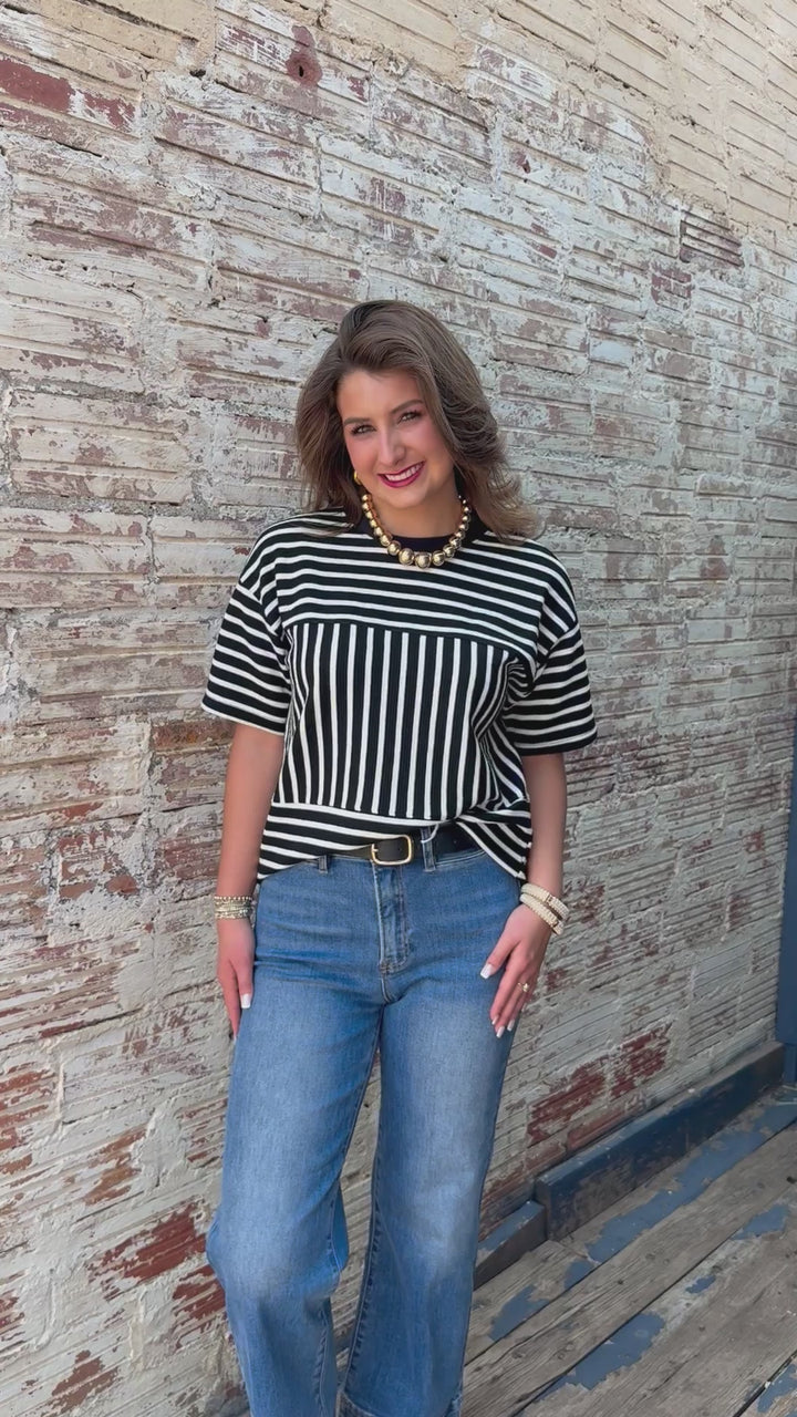Everyday Classic Black & White Striped Top