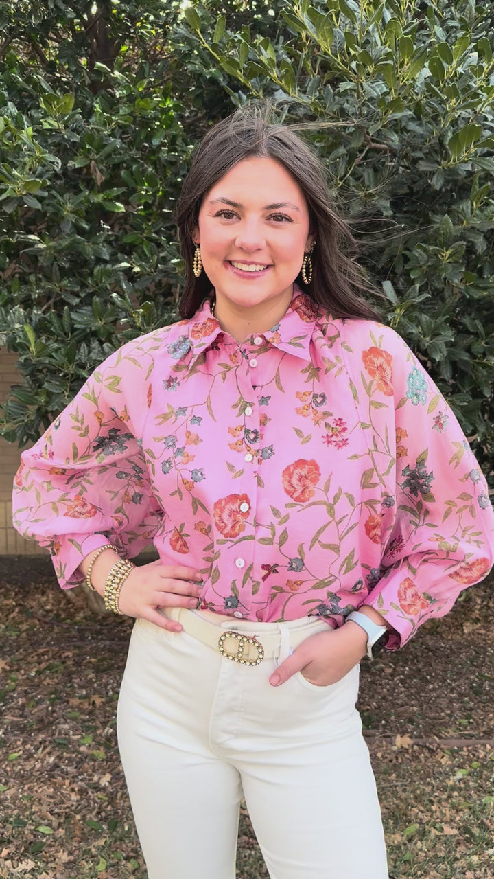 Sweetheart Pink Garden Blouse