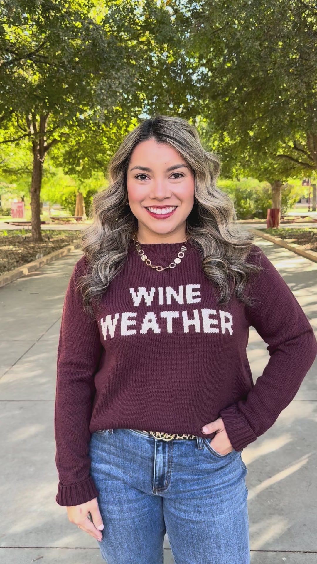 Wine Weather Knit Sweater by Panache Apparel