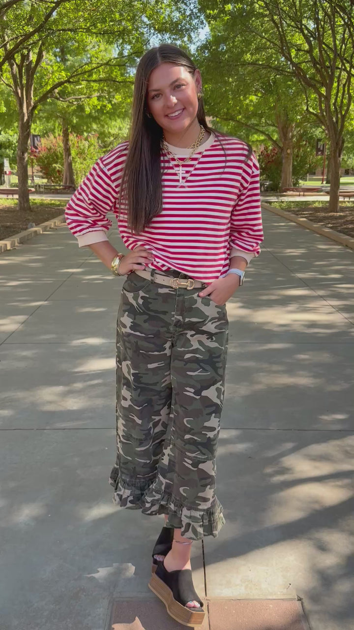 Simple Stripes 3/4 Sleeve Top