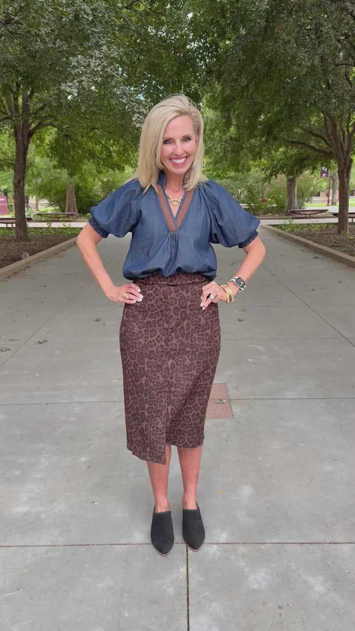 Spot On Leopard Skirt by THML