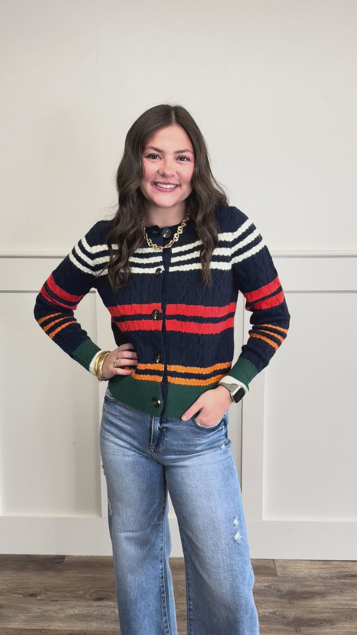 Navy Stripes Cardigan