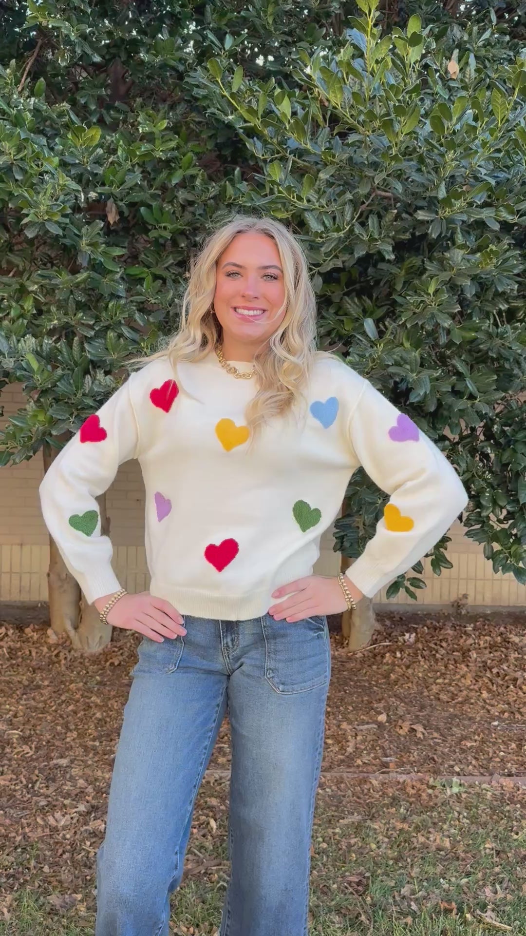 Rainbow Hearts Sweater