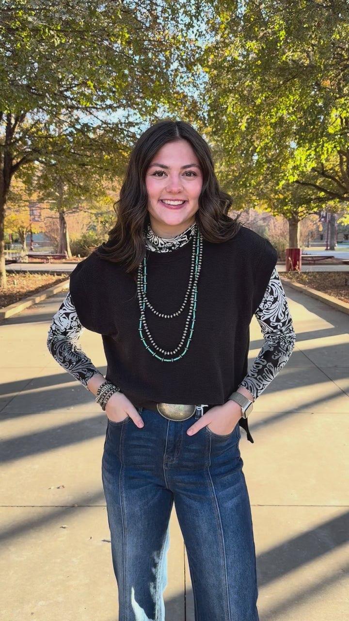 Basic in Black Sleeveless Top