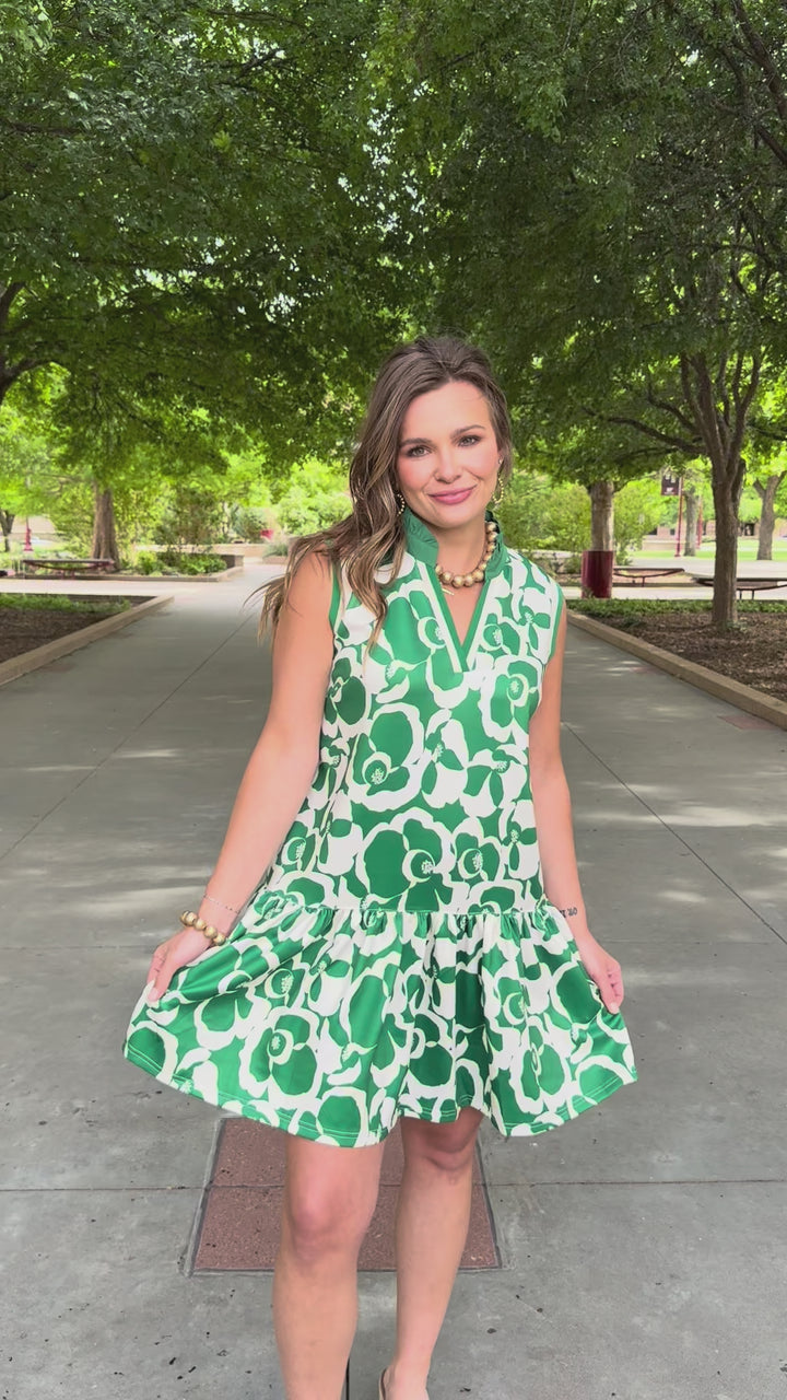 Garden Party Green Floral Dress