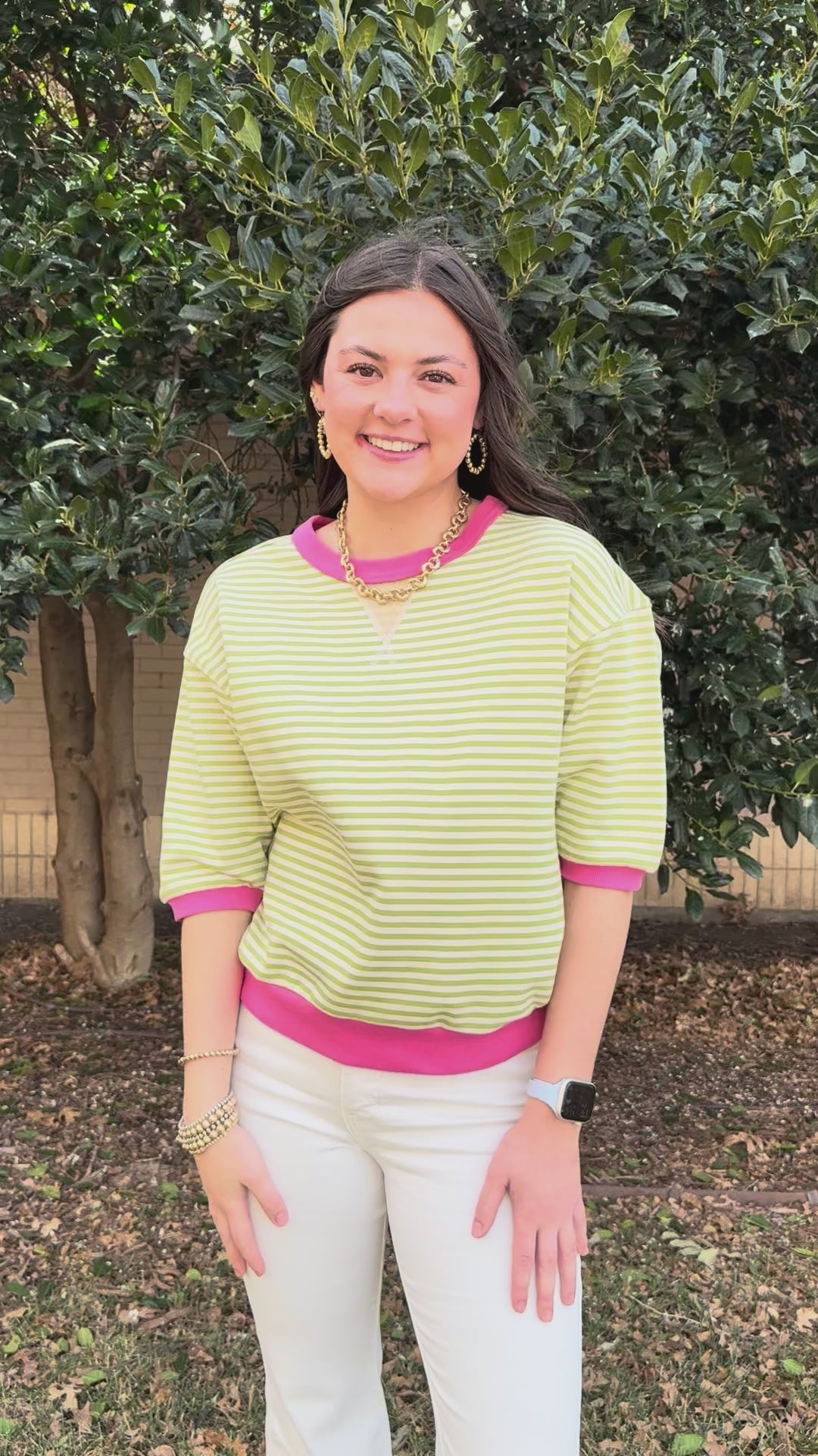The Clover Green Striped Top