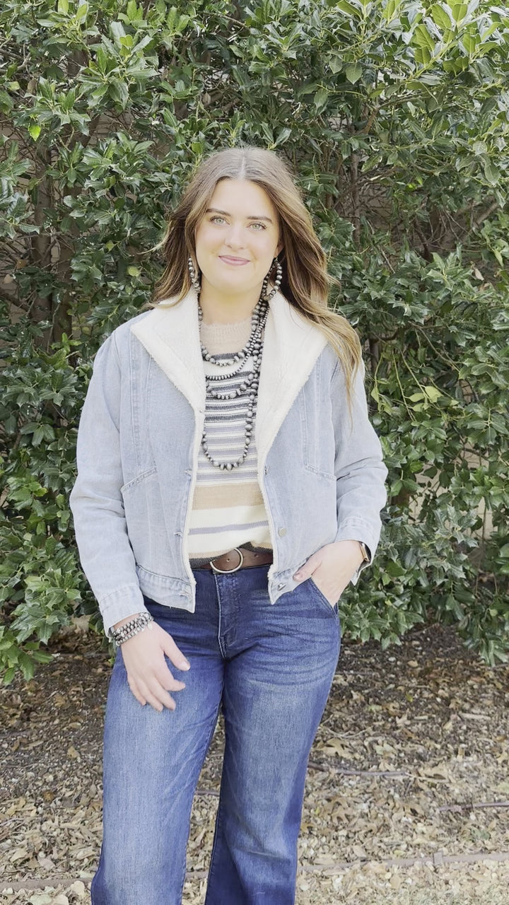 Adalyn Sherpa Denim Jacket