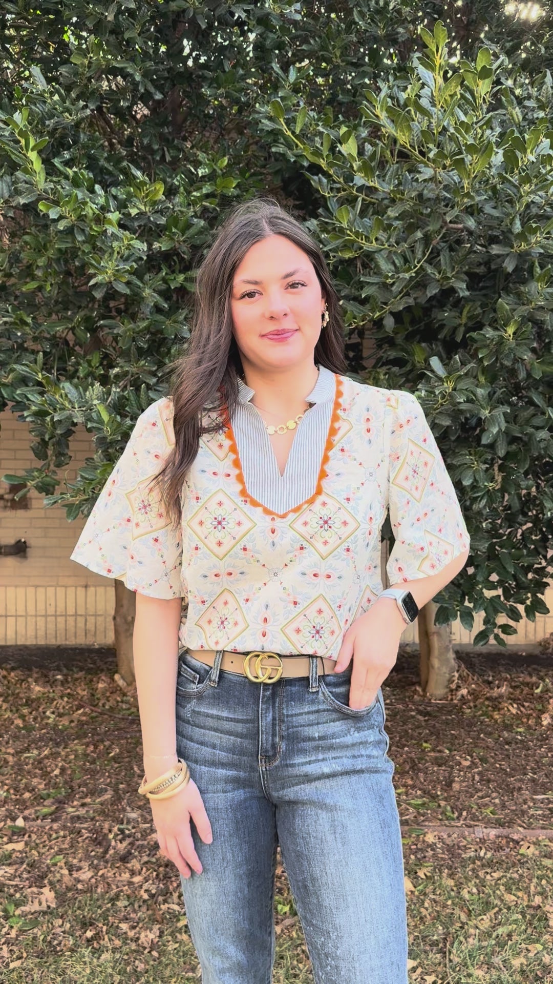 Fresh Picked Embroidered Pattern Top