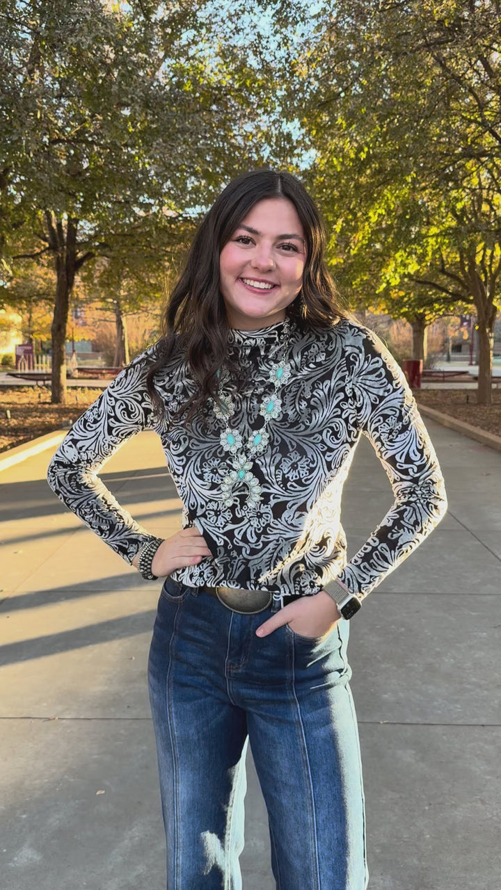 Wild West Sheer Velvet Blouse