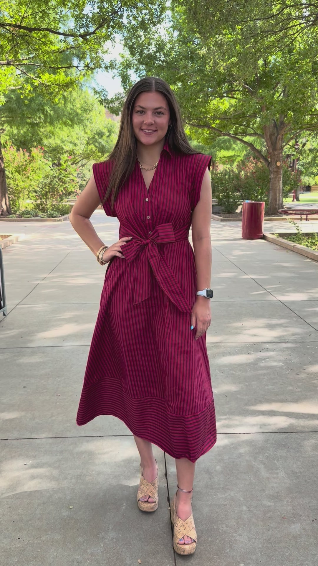 All in Stripes Collared Dress