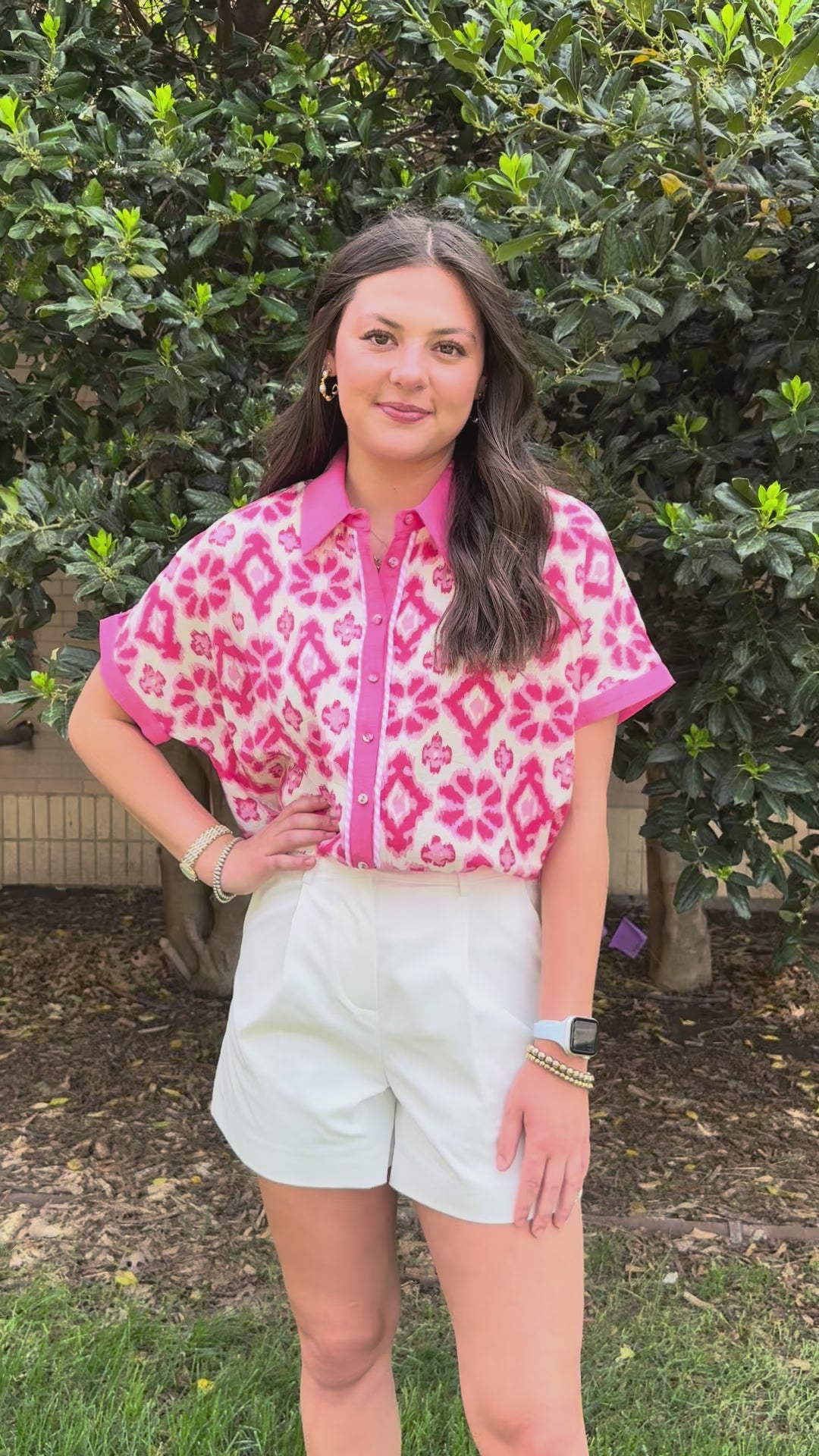 Pink Moment Collared Blouse