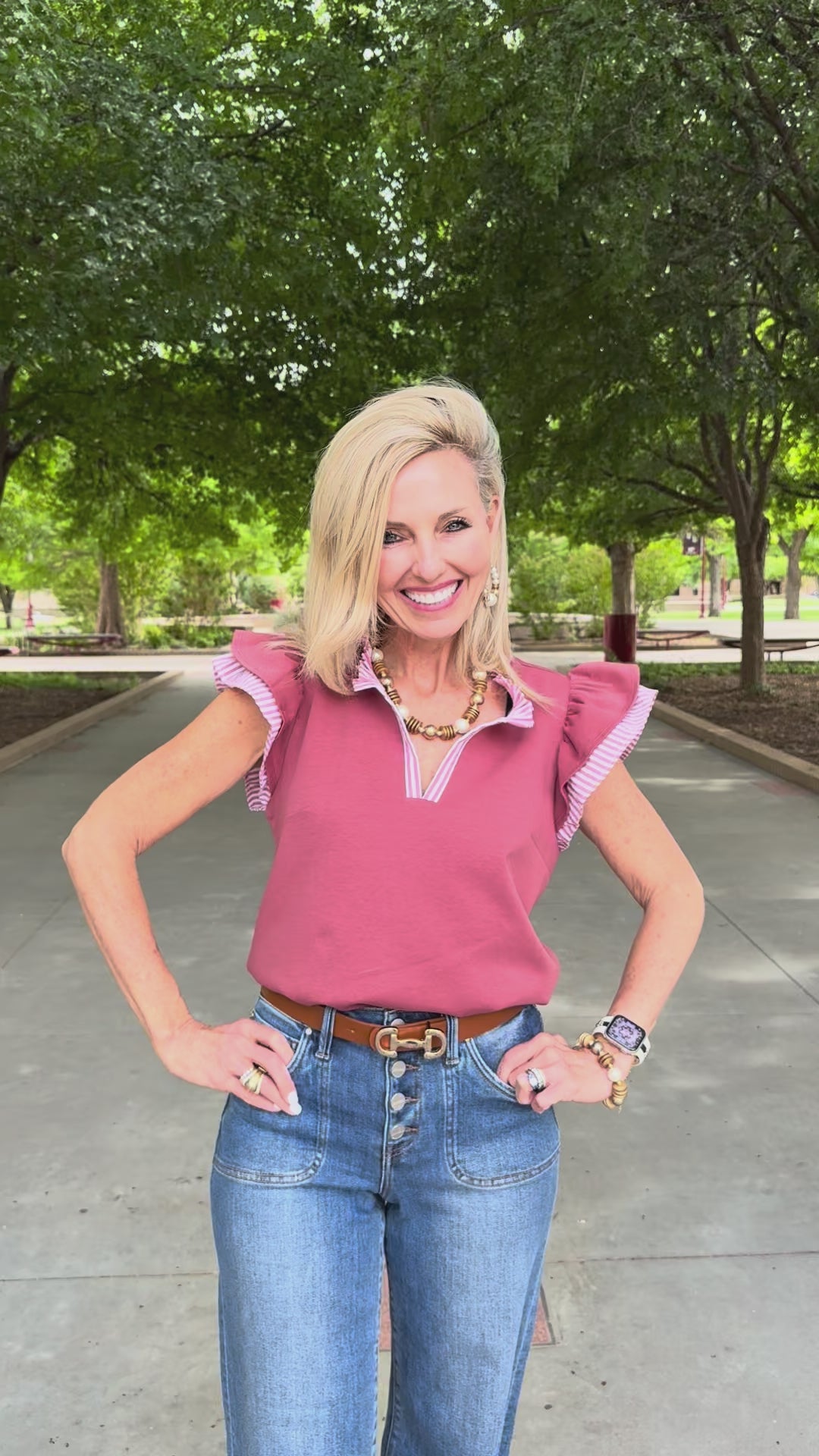Ruffle Right Wine Ruffle Sleeve Top