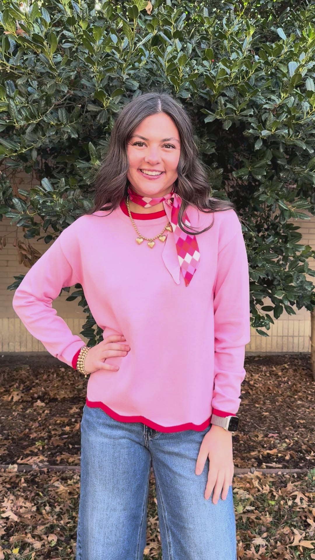 Sweet Pink Scalloped Sweater