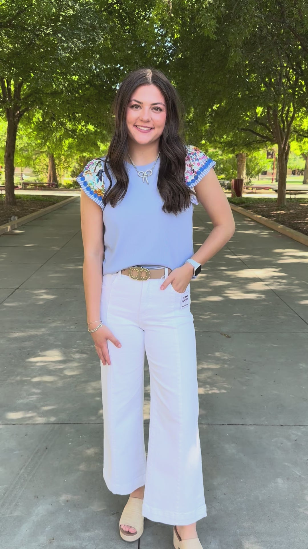 Something Sweet Blue Ruffle Sleeve Top