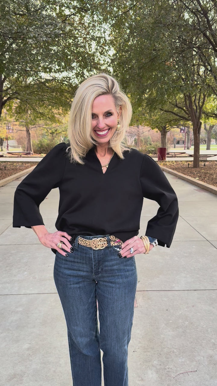 Tried and True Black V-Neck Top