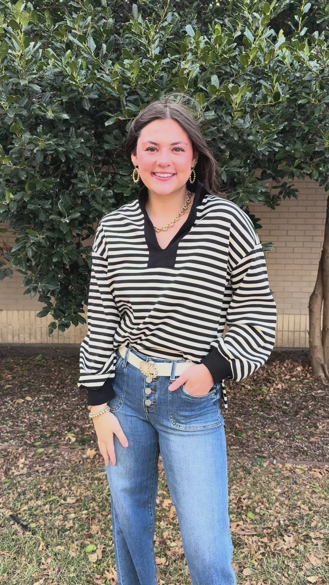 Stripes & Smiles Black Striped Top