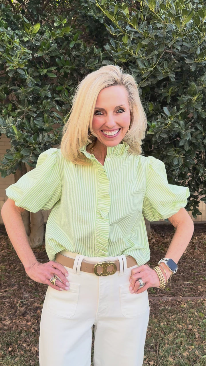 Lime Light Striped Blouse