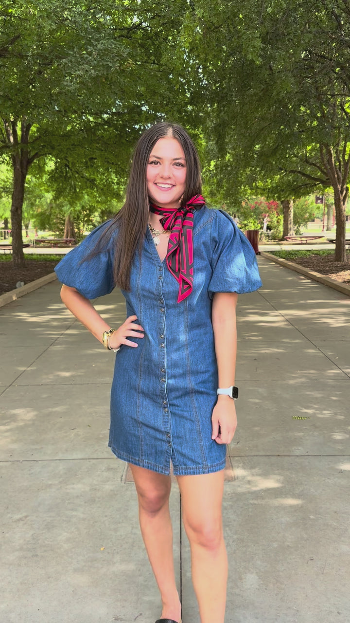 Denim Dreamer Puff Sleeve Dress