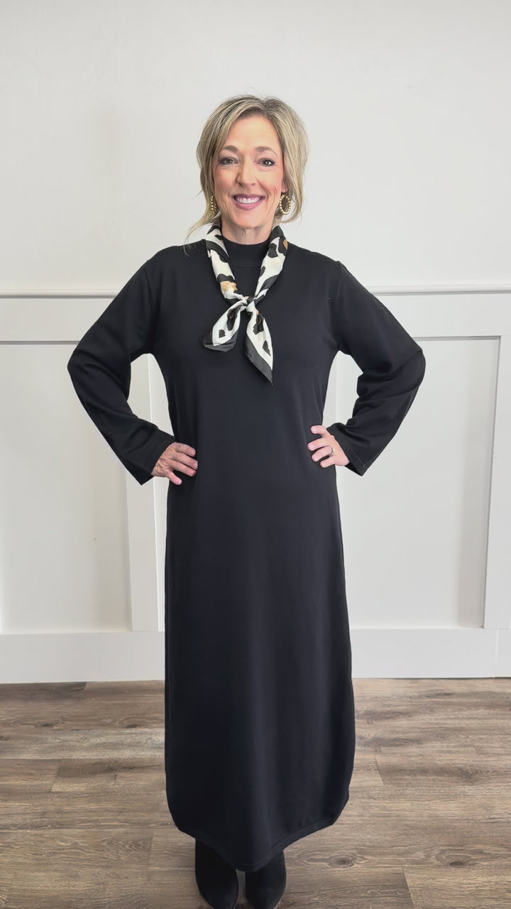 Soft Black Sweater Maxi Dress