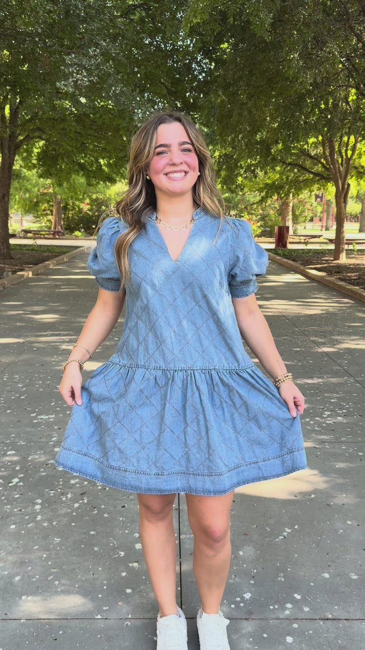Fall Staple Quilted Denim Dress