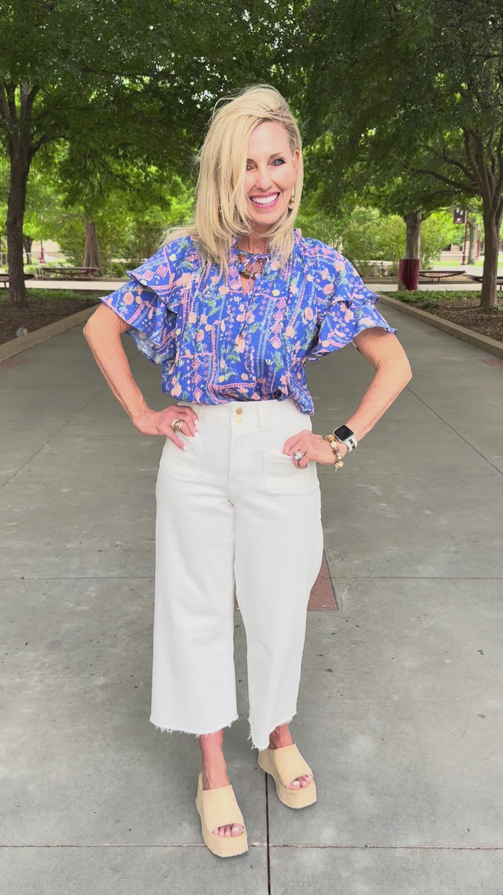 Sweetwater Blue Floral Blouse