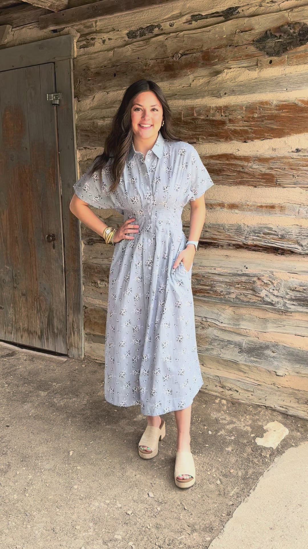 Light Blue Meadow Midi Dress