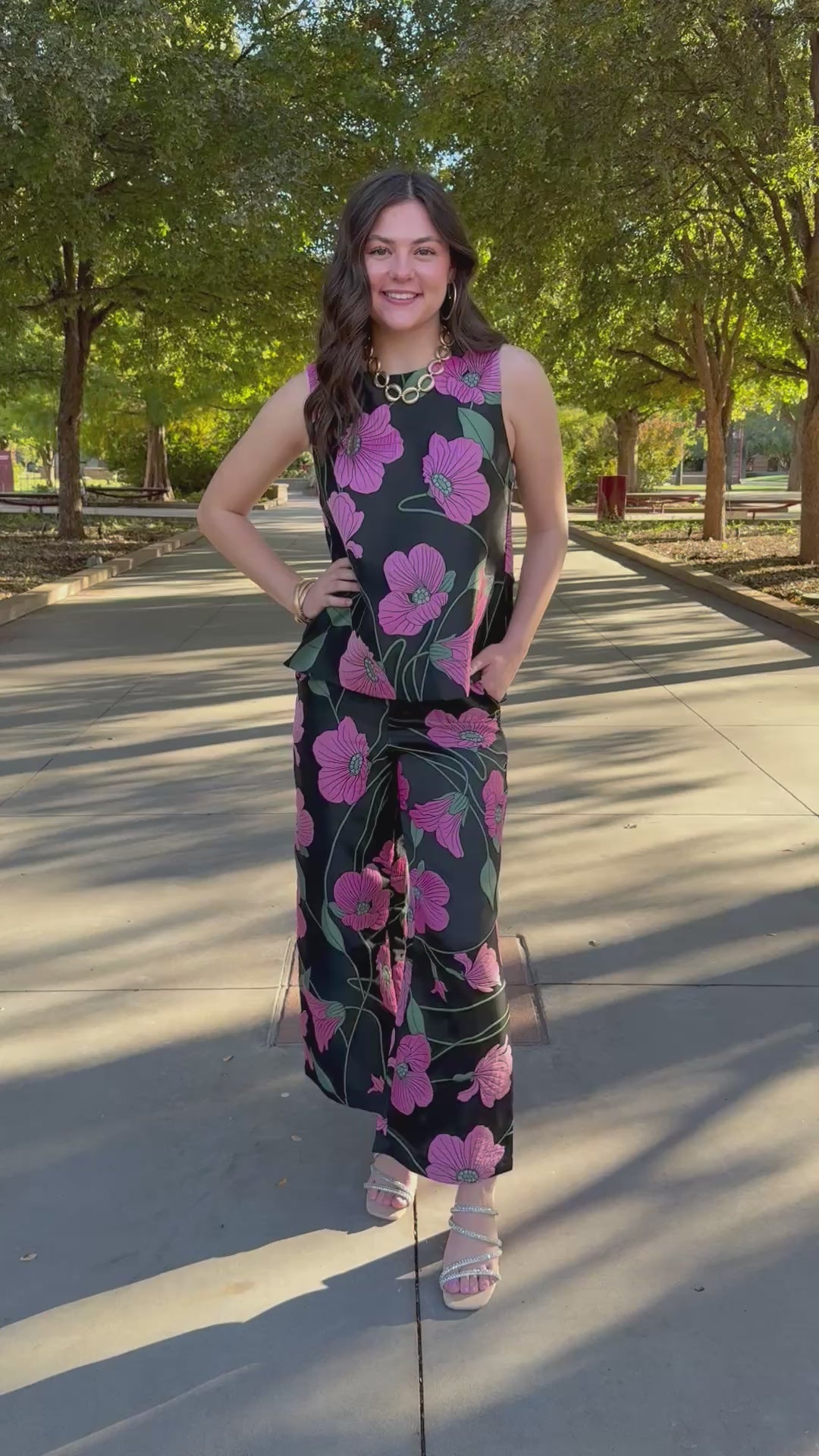 Midnight Garden Black Pant Set