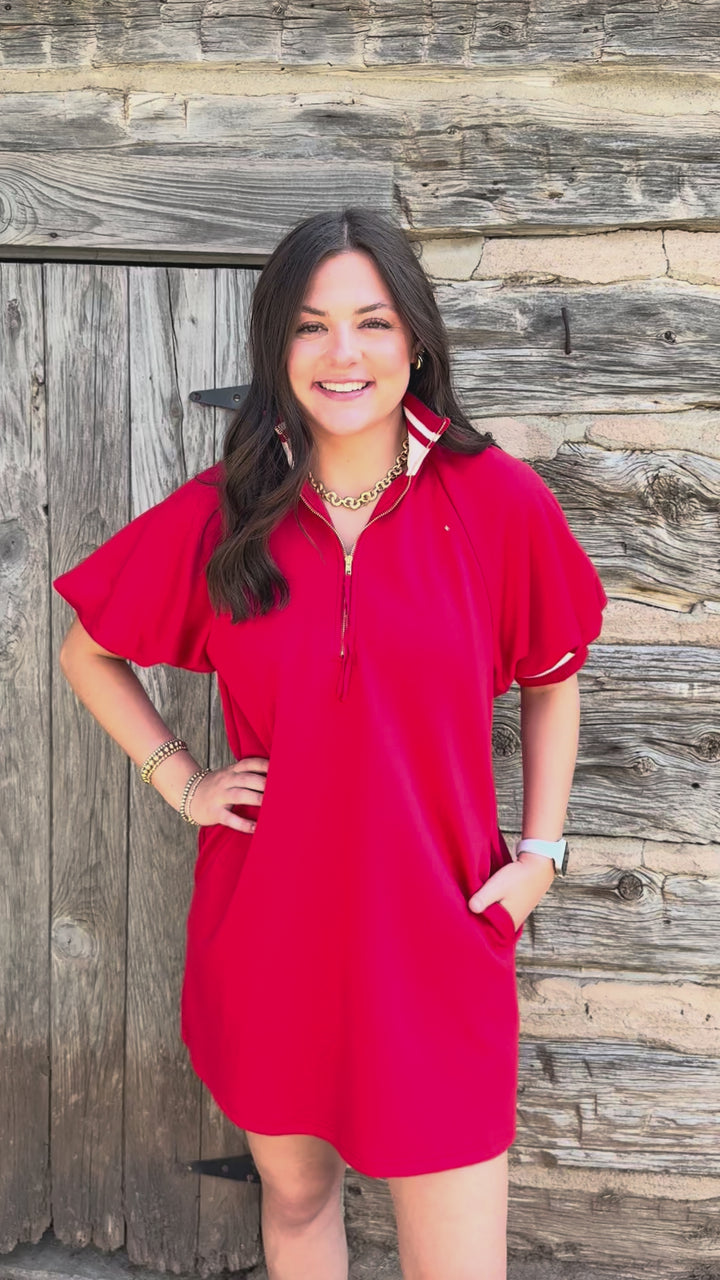Sweet Statement Red Puff Sleeve Dress