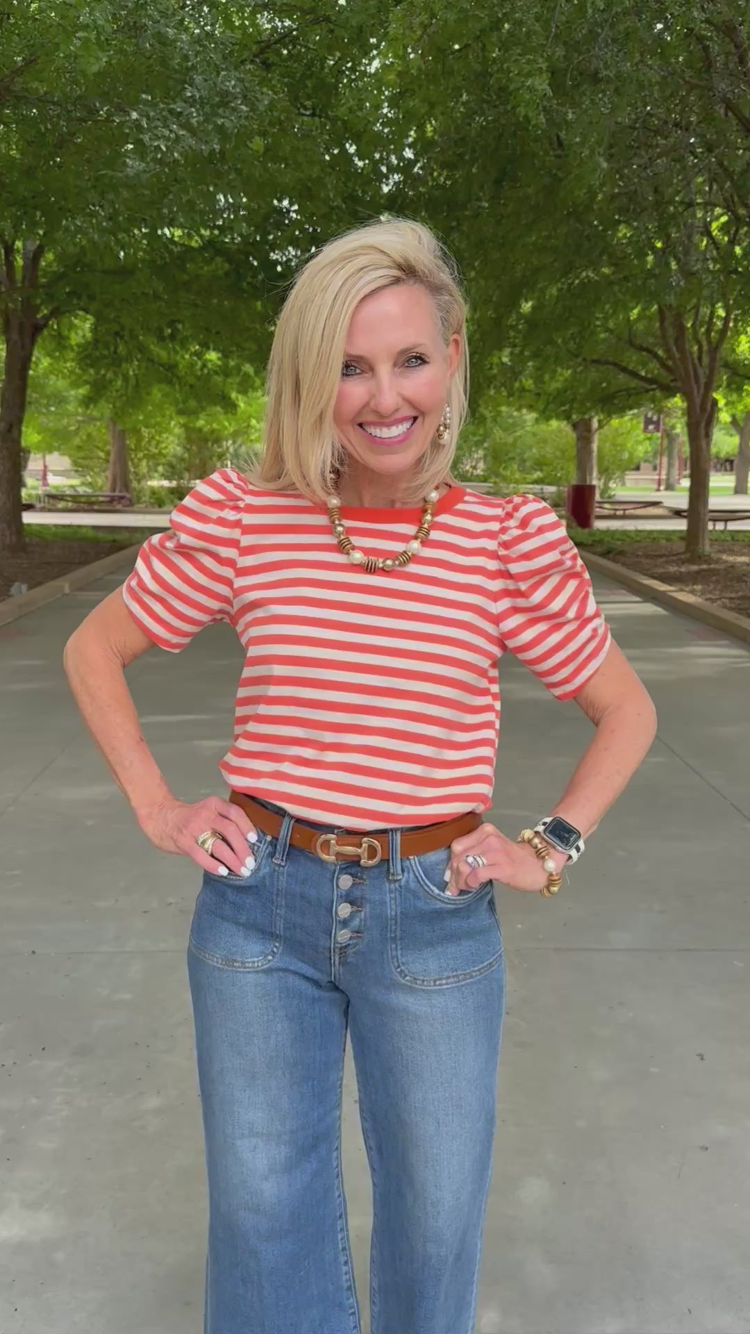 Laid Back Lines Orange Striped Top