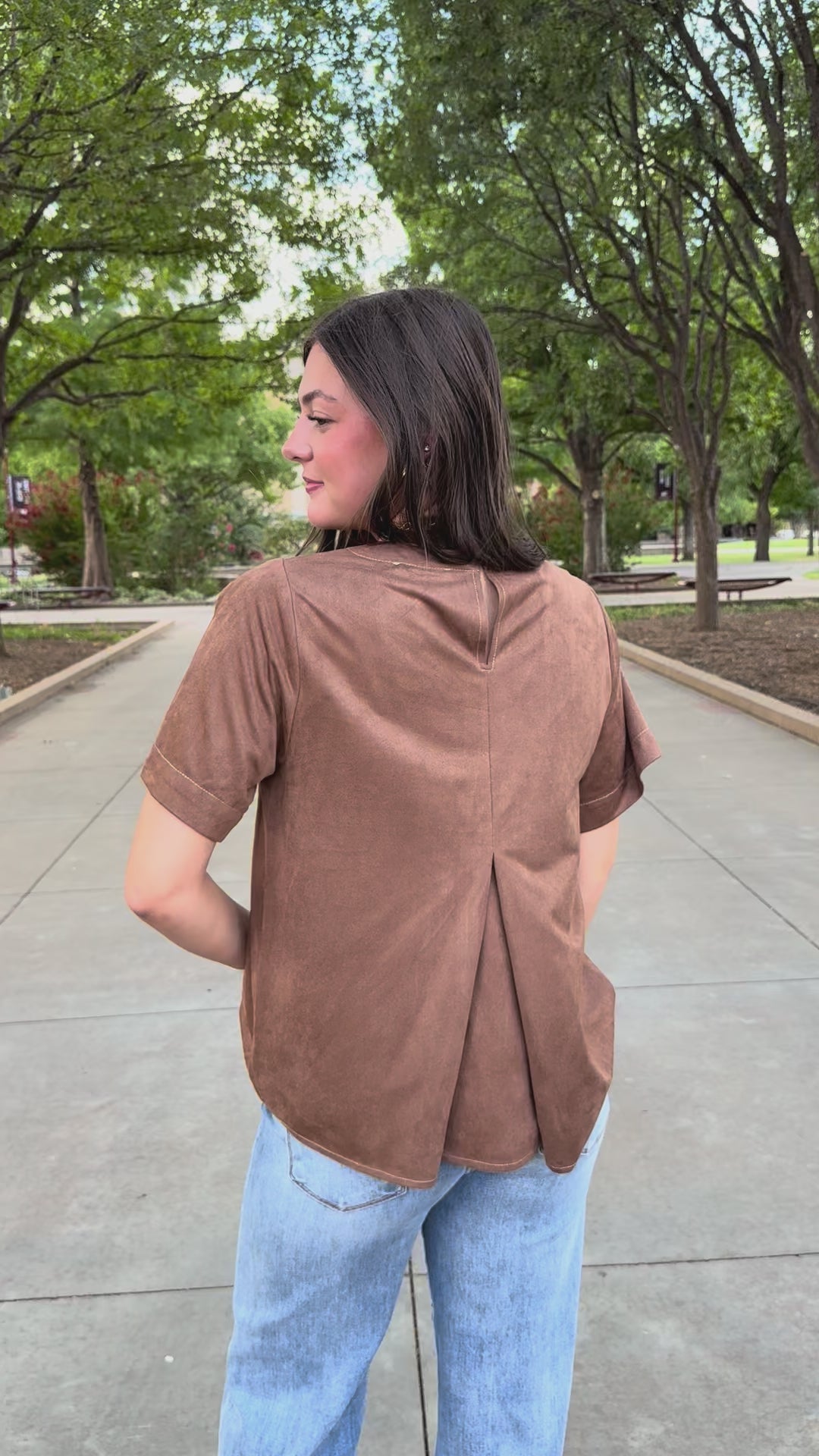 Hadley Brown Suede Top