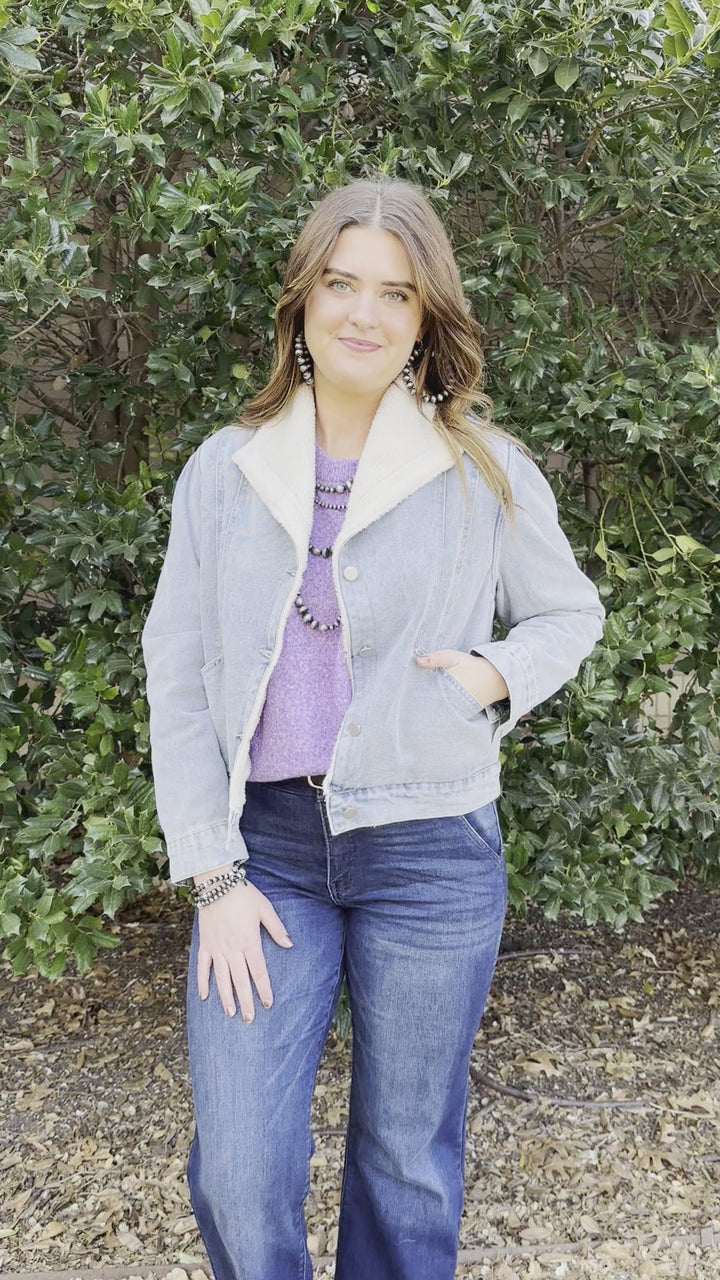 Adalyn Sherpa Denim Jacket