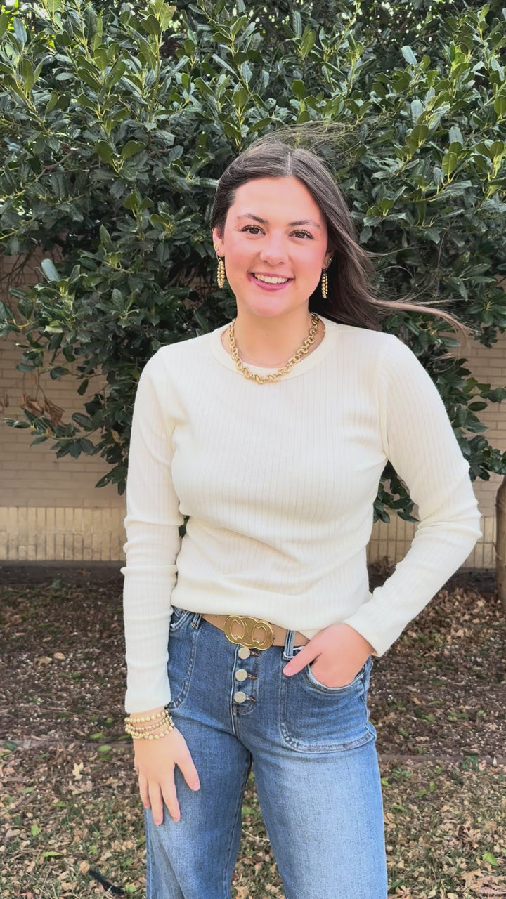 All Hours Ribbed Long Sleeve Top