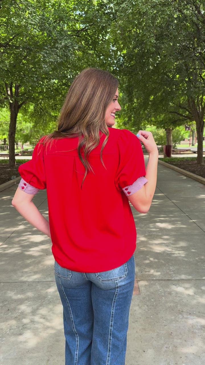Classic Comfort V-Neck Blouse