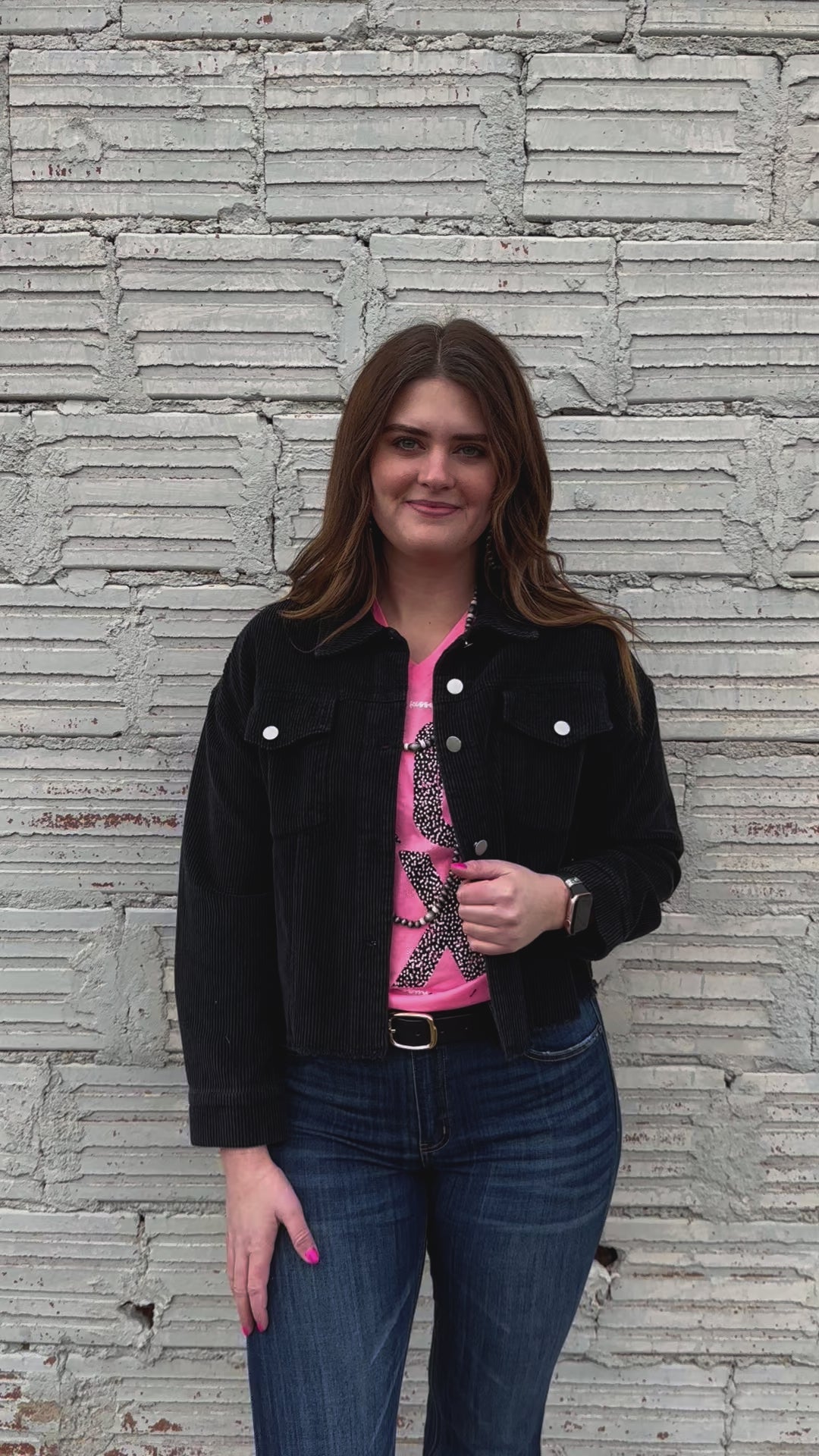 No Worries Black Corduroy Jacket