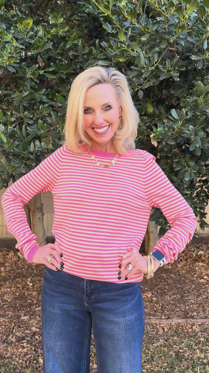 Pink Sunset Striped Sweater