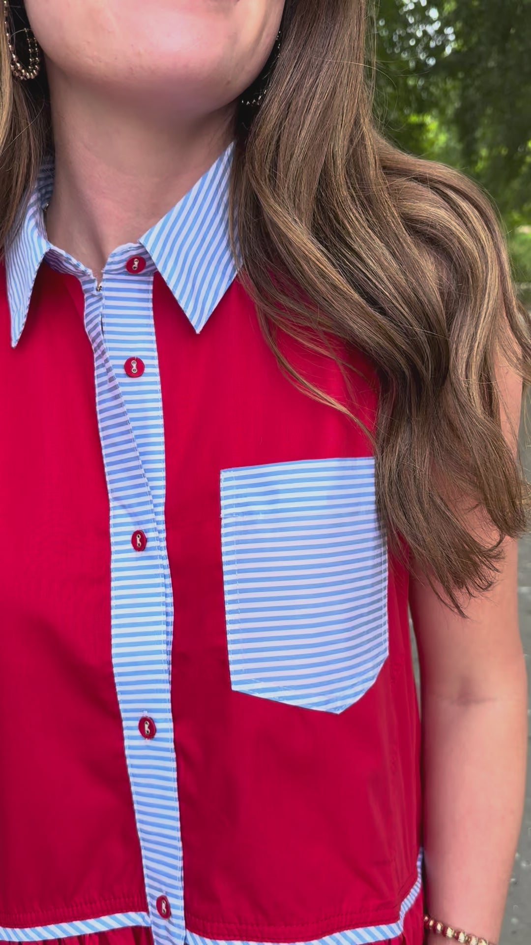 Little Miss America Red Peplum Top