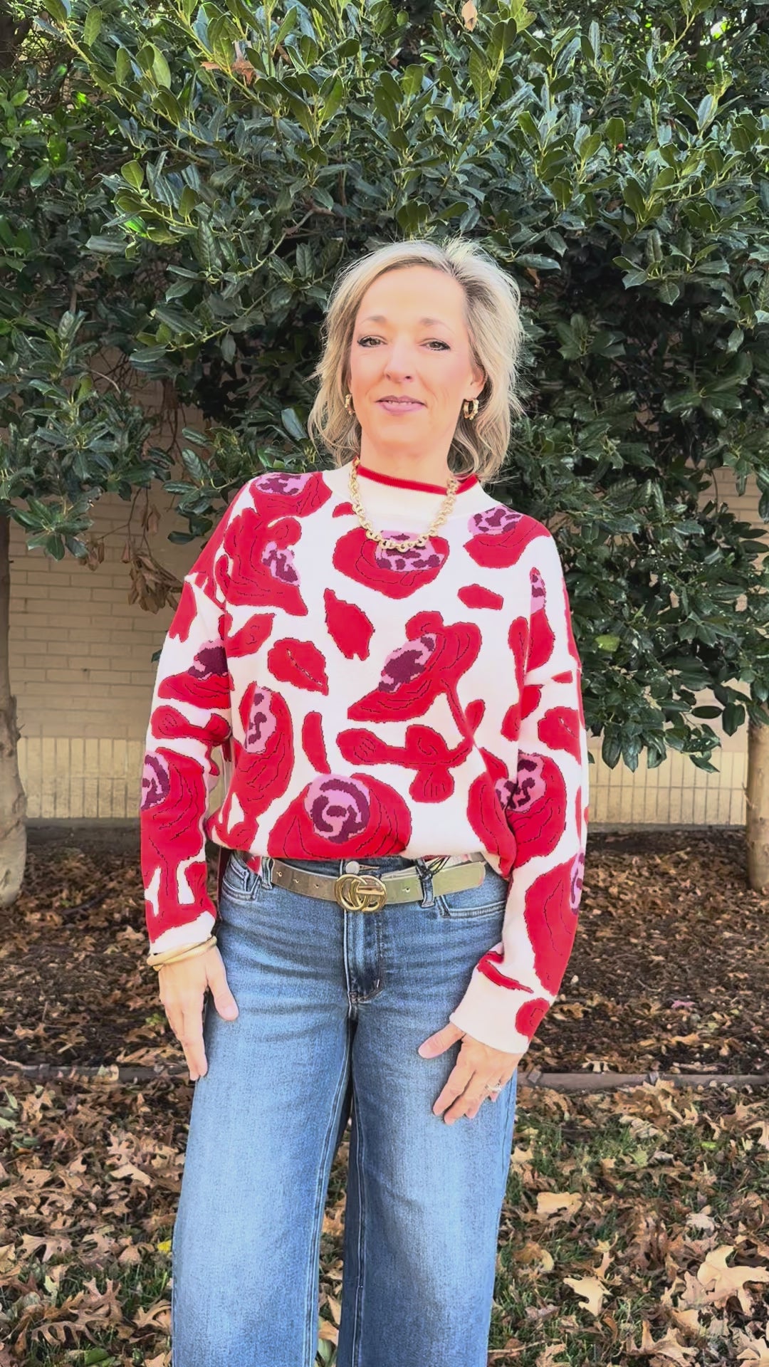 Cozy Blooms Cream Floral Sweater