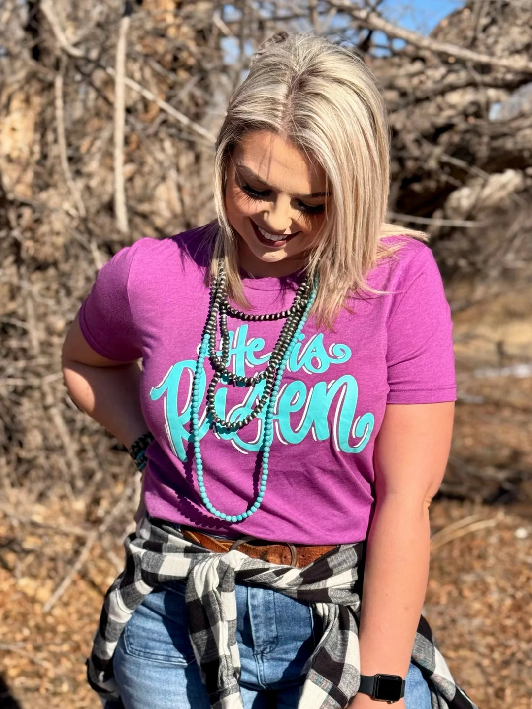 Rissen Rackertwite He is Risen Tee by Texas True Threads – Blessed Buffalo Boutique
