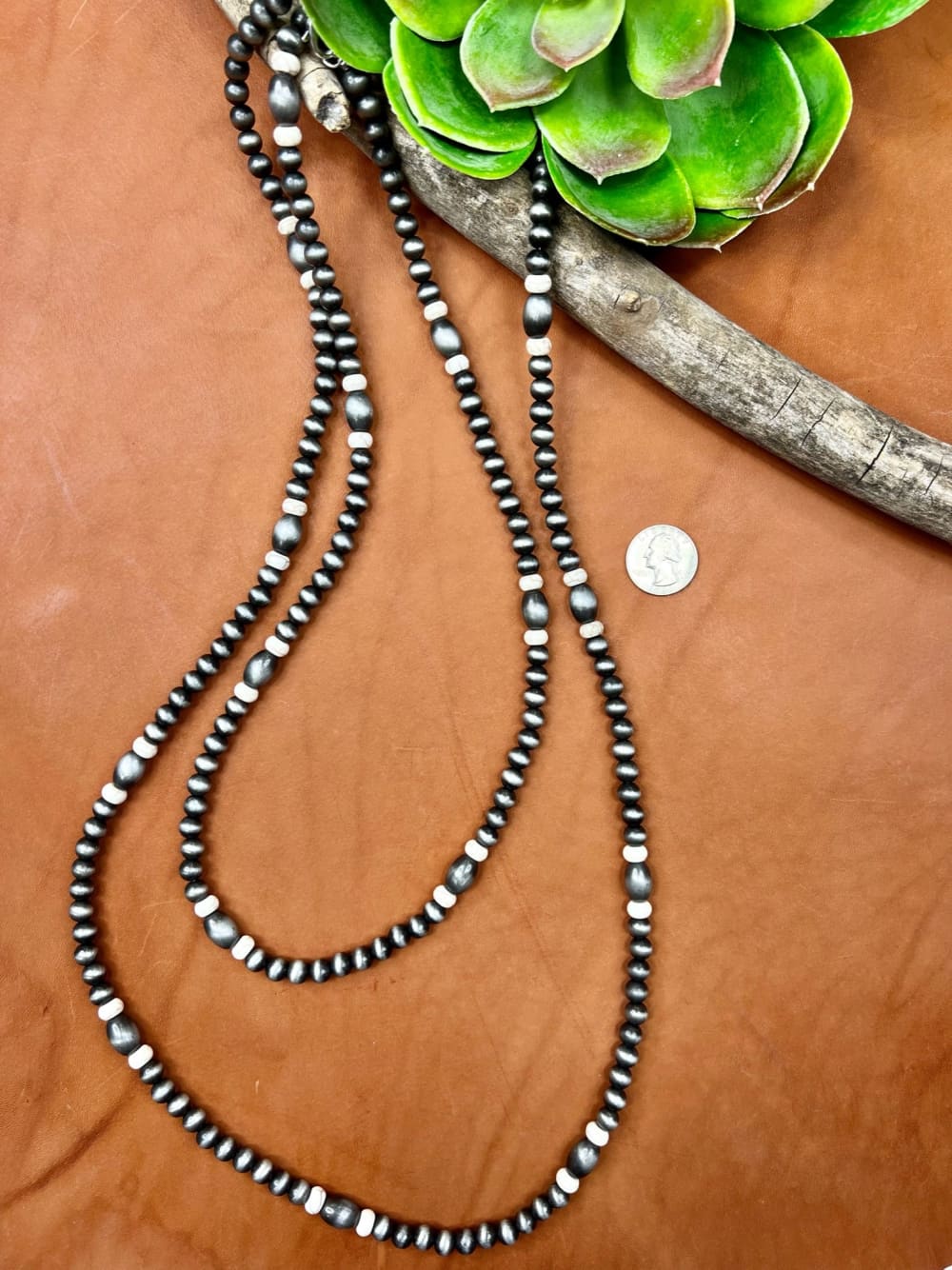 Whitesboro Navajo Pearl and White Bead Necklace - necklace -