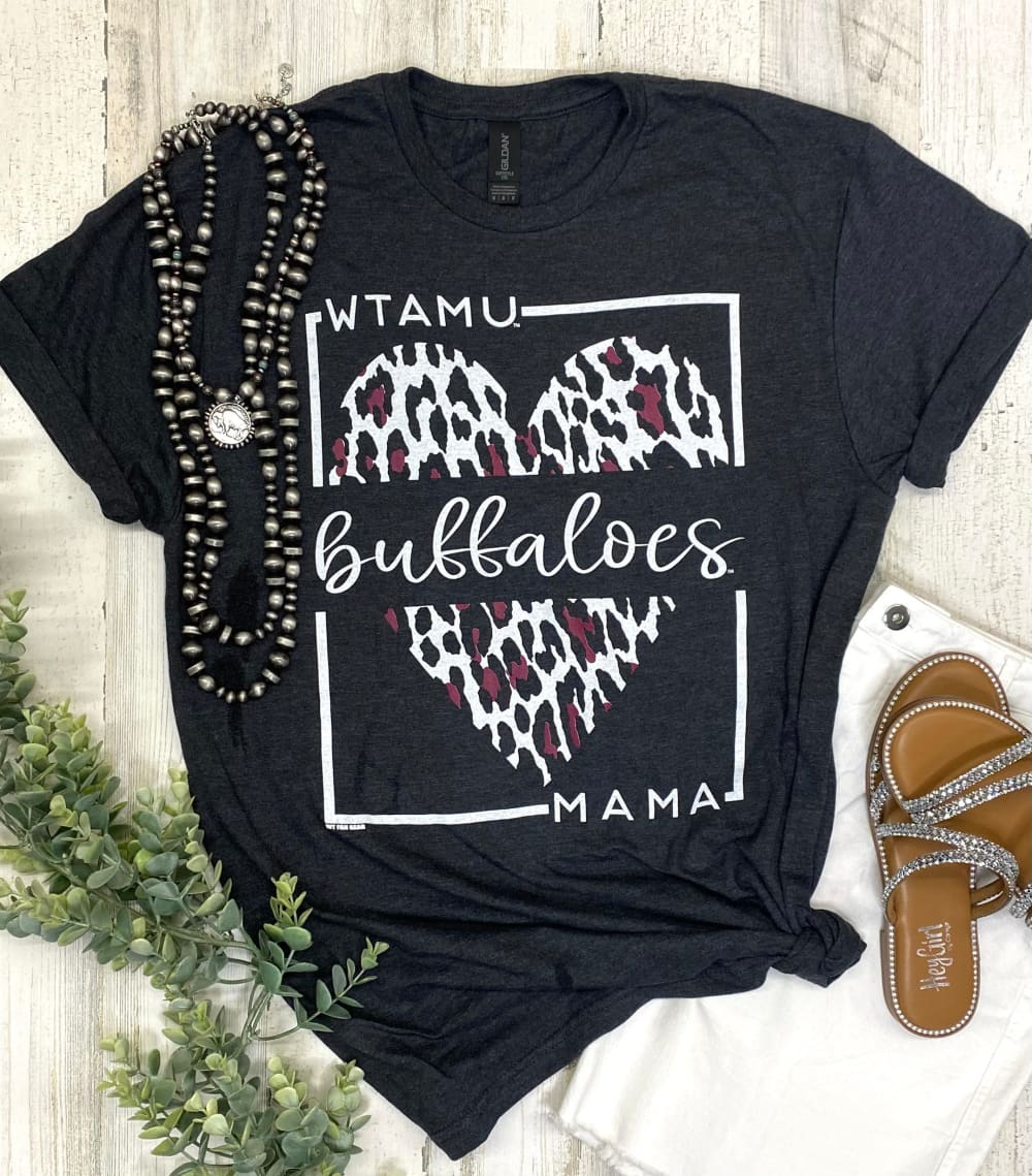 Leopard Heart Mama Tee - Shirts & Tops - WT Fan Gear:
