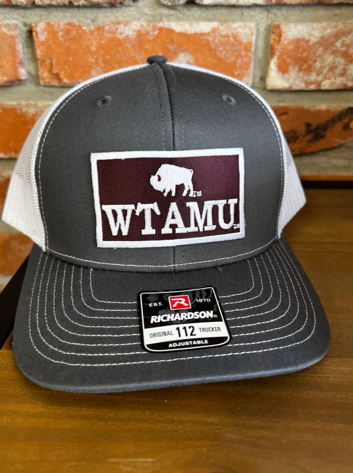 Charcoal WTAMU Buffalo Patch Cap - Grey - WT Fan Gear: buff 