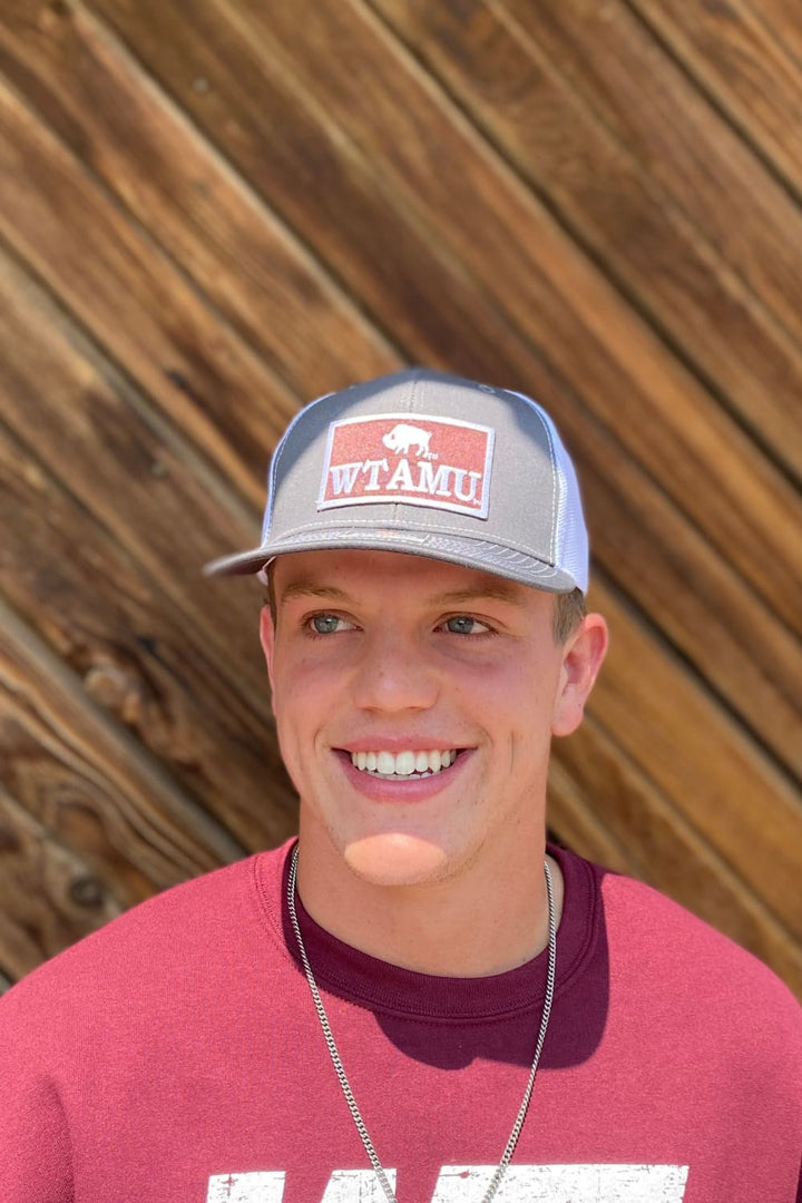 Charcoal WTAMU Buffalo Patch Cap - Grey - hat - WT Fan Gear: