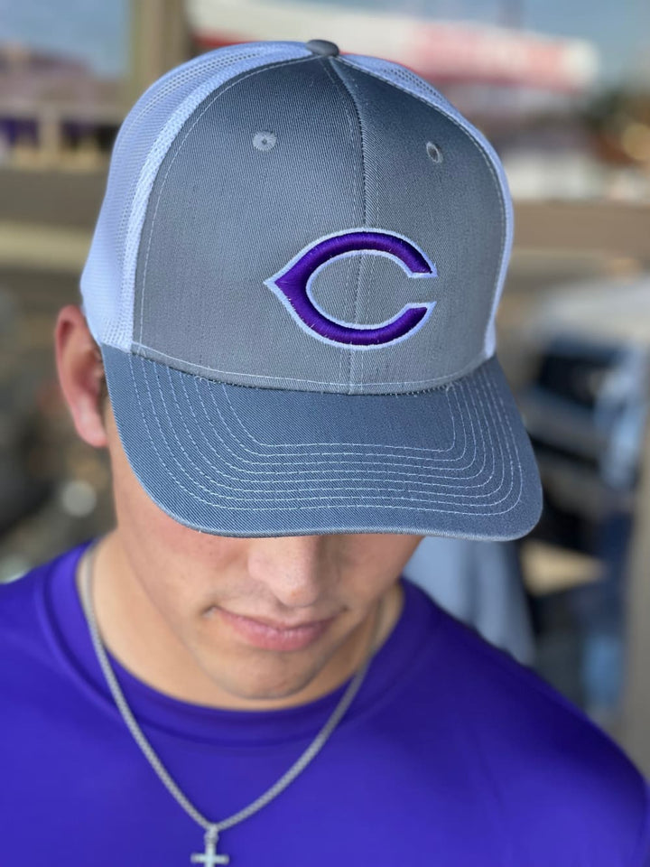 Classic Canyon C Trucker Cap - Grey - Hats - Blessed Buffalo