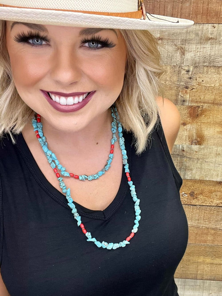 nocona-turquoise-chip-and-red-  display picture 1