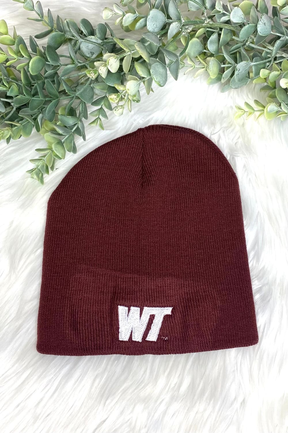 Slant WT Knit Beanie - Maroon - Fan Gear: cap, color-maroon,